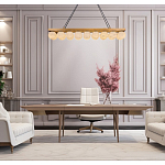 Люстра линейная прямоугольная с сферическими плафонами Phased Spheres варинант исполнения - 4 | Loft Concept в Воронеже