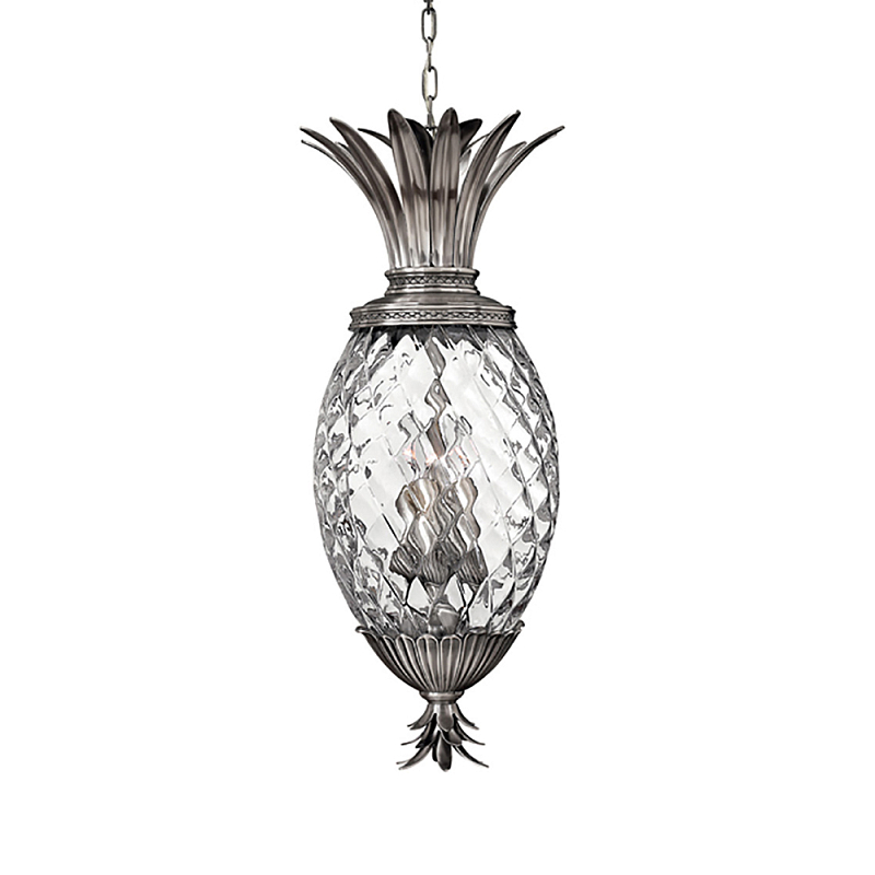  Подвесной светильник в форме ананаса с граненым стеклянным плафоном Hinkley Никель Прозрачное Стекло в Воронеже | Loft Concept 
