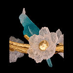 Люстра круглая на золотом каркасе с птичками и цветочным декором Miscellaneous herbs варинант исполнения - 7 | Loft Concept в Воронеже