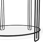 Стол журнальный круглый с серой столешницей из стекла на 4-х черных ножках Gray and Gold Marble варинант исполнения - 4 | Loft Concept в Воронеже