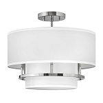 Потолочный светильник с двухслойным белым текстильным абажуром Hinkley варинант исполнения - 20 | Loft Concept в Воронеже