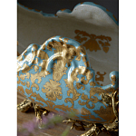 Чаша голубого цвета с оранментом и и бронзовыми фигурами леопардов Eden Garden варинант исполнения - 8 | Loft Concept в Воронеже