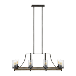 Люстра подвесная с восемью прозрачными стеклянными цилиндрическими плафонами в стиле лофт Feiss варинант исполнения - 2 | Loft Concept в Воронеже