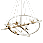 Кольцевая люстра с декором в виде бабочек Glass Butterflies Three Rings Chandelier варинант исполнения - 1 | Loft Concept в Воронеже