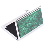 Визитница карманная металлическая с накладкой из натурального камня Малахит Stone Business Card Holders  варинант исполнения - 2 | Loft Concept в Воронеже