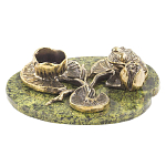 Подсвечник из бронзы и натурального камня змеевик Stone Candlestick варинант исполнения - 1 | Loft Concept в Воронеже