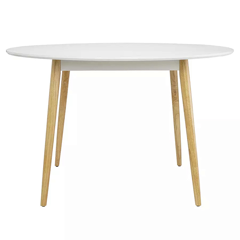 Круглый обеденный стол на 4-х ножках Round Dining Table Mateo Черный Белый Круглый обеденный стол на 4-х ножках Round Dining Table Mateo Черный Белый в Воронеже | Loft Concept