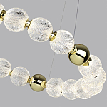 Люстра подвесная кольцевая с прозрачными рифлеными шарообразными плафонами Crystal Globule варинант исполнения - 4 | Loft Concept в Воронеже