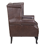 Кресло из натуральной кожи на 4-х деревянных ножках из массива бука Thomas Armchair brown варинант исполнения - 2 | Loft Concept в Воронеже