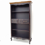 Стеллаж книжный из массива березы черного цвета с состаренным эффектом Vintage варинант исполнения - 2 | Loft Concept в Воронеже