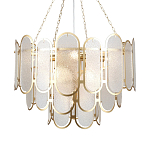 Люстра с многослойным эффектом из овальных элементов из непрозрачного стекла Conformation варинант исполнения - 1 | Loft Concept в Воронеже