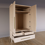 Шкаф платяной Primo с выдвижными ящиками шпон Черный дуб варинант исполнения - 4 | Loft Concept в Воронеже