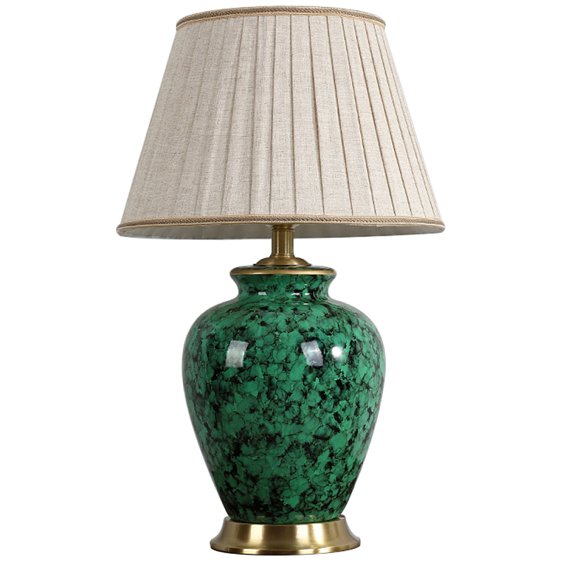 Настольная лампа с абажуром Beige Green Malachite Lampshade Зеленый Золотой Серый Настольная лампа с абажуром Beige Green Malachite Lampshade Зеленый Золотой Серый в Воронеже | Loft Concept