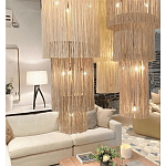 Люстра круглая трехъярусная из бахромы Milk Gradient Braided Fringe варинант исполнения - 4 | Loft Concept в Воронеже