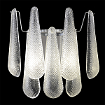 Бра с подвесками из рифленного стекла в форме капель на основании цвета хром Textured Glass варинант исполнения - 1 | Loft Concept в Воронеже