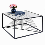 Журнальный стол черный с столешницей из прозрачного закаленного стекла Dynamics варинант исполнения - 2 | Loft Concept в Воронеже