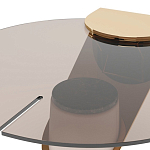 Дизайнерский журнальный стол с круглой столешницей из бронзированного стекла Honor Side Table варинант исполнения - 1 | Loft Concept в Воронеже