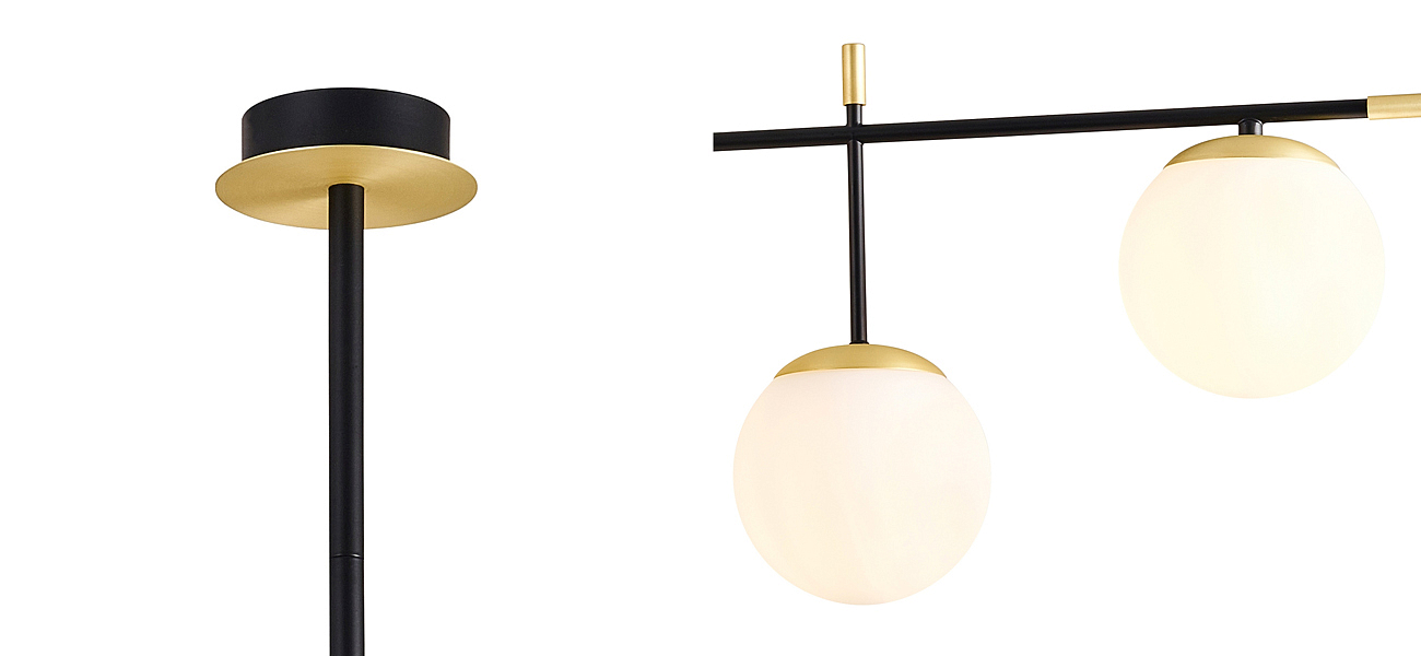 Люстра Черная с Золотом Spike Balls Hanging 9 Lamp Люстра Черная с Золотом Spike Balls Hanging 9 Lamp - Loft-Concept в Воронеже