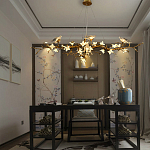 Люстра в виде золотой ветки с цветами и птичками Marvelous Garden варинант исполнения - 5 | Loft Concept в Воронеже