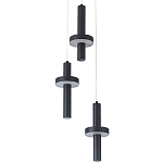 Каскадный светильник с 3-мя плафонами Flos Black Metal Acrylic Trio Hanging Lamp варинант исполнения - 2 | Loft Concept в Воронеже