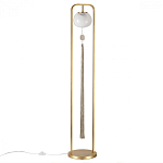 Торшер с шарообразным плафоном из белого стекла с подвеской из камня и длинной кисточкой Agatelle варинант исполнения - 1 | Loft Concept в Воронеже