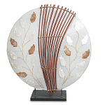 Настольная лампа из перламутра и дерева на подставке Indonesian Petal варинант исполнения - 2 | Loft Concept в Воронеже