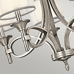 Люстра с белыми тканевыми абажурами в прозрачных стеклянных цилиндрах Kichler варинант исполнения - 8 | Loft Concept в Воронеже