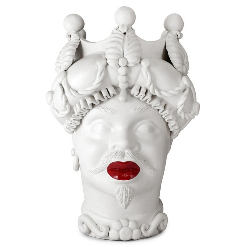 Ваза Vase Moro Man Baroque Matt Lipstick Белый Красный Ваза Vase Moro Man Baroque Matt Lipstick Белый Красный в Воронеже | Loft Concept
