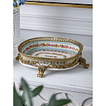 Чаша с цветочным орнаментом на бронзовых ножках Eden Garden варинант исполнения - 3 | Loft Concept в Воронеже