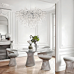 Люстра подвесная с прозрачными стеклянными подвесками в форме капель Диаметр 80 см Droplet Chandelier варинант исполнения - 11 | Loft Concept в Воронеже