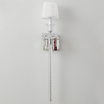 Бра с белым текстильным абажуром и хрустальными подвесками с декоративной кисточкой Lustre Reverie варинант исполнения - 7 | Loft Concept в Воронеже