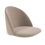 Барный стул со спинкой и металлической подставкой на 4-х деревянных ножках Бежевый Велюр Vendramin Chair варинант исполнения - 2 | Loft Concept в Воронеже