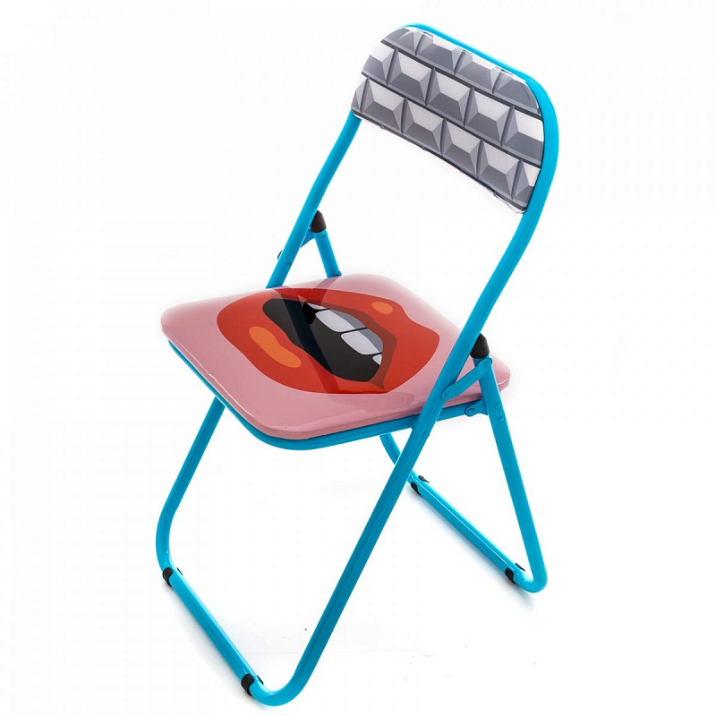 Стул Seletti Folding Chair Mouth Мульти Голубой в Воронеже | Loft Concept 