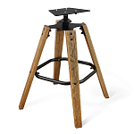 Барный стул со спинкой и мягкой обивкой с ромбами на 4-х деревянных ножках Бежевый Велюр Ava Charm варинант исполнения - 5 | Loft Concept в Воронеже