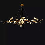 Люстра в виде золотой ветки с цветами и птичками Marvelous Garden варинант исполнения - 9 | Loft Concept в Воронеже