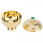 Сахарница металлическая с гравировкой и натуральным камнем Малахит в подарочной коробке Metal Stone Sugar Bowls варинант исполнения - 2 | Loft Concept в Воронеже