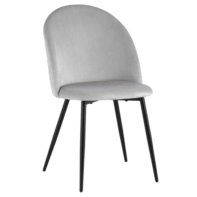 Мягкий стул в сером велюре Miruna Chair Черный Серый Мягкий стул в сером велюре Miruna Chair Черный Серый в Воронеже | Loft Concept