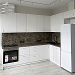 Угловой кухонный гарнитур белый и столешница под мрамор Gene Kitchen Set варинант исполнения - 1 | Loft Concept в Воронеже