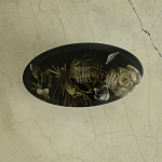 Шкатулка из эпоксидной смолы с цветами черная Epoxy Resin Oval Box Black варинант исполнения - 3 | Loft Concept в Воронеже