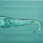 Плитка с узором Крокодил байдарочник варинант исполнения - 4 | Loft Concept в Воронеже