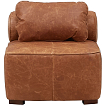 Кожаное модульное кресло коричневое без подлокотников с подушкой Coul Leather Modular Armchair варинант исполнения - 2 | Loft Concept в Воронеже
