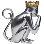 Статуэтка обезьяна в короне серебряная Golden Monkey варинант исполнения - 2 | Loft Concept в Воронеже