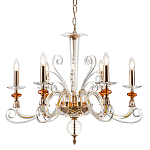 Люстра с 6-ю лампочками и изогнутыми прозрачными элементами из стекла Twisted Glass Candles Chandelier варинант исполнения - 1 | Loft Concept в Воронеже