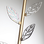 Бра с золотистой вертикальной трубкой и декоративными прозрачными листьями из стекла Sylva  варинант исполнения - 6 | Loft Concept в Воронеже