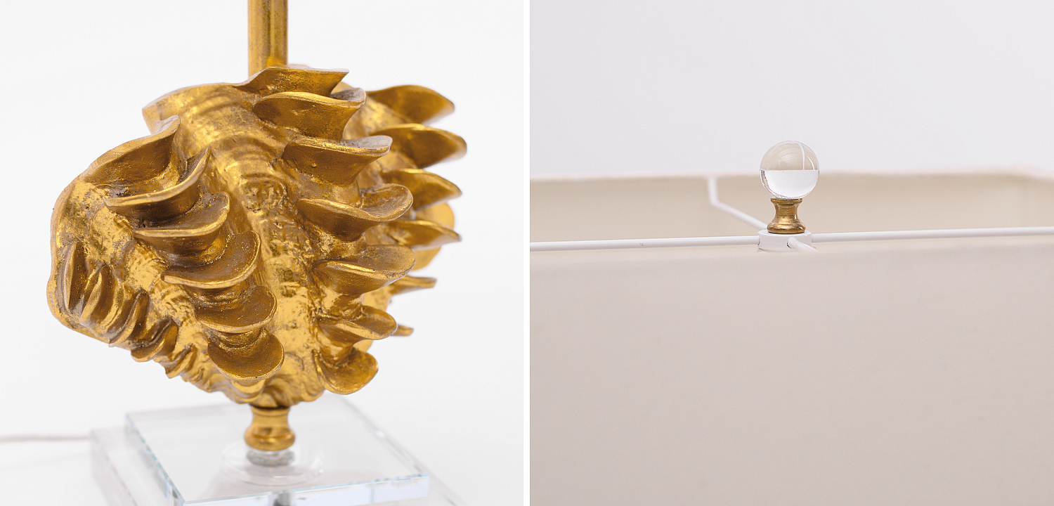 Настольная лампа Golden Shell Table Lamp с абажуром Настольная лампа Golden Shell Table Lamp с абажуром - Loft-Concept в Воронеже