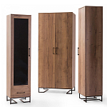 Шкаф-витрина в стиле лофт с чёрной стеклянной дверью Urban Style Space 2 варинант исполнения - 4 | Loft Concept в Воронеже