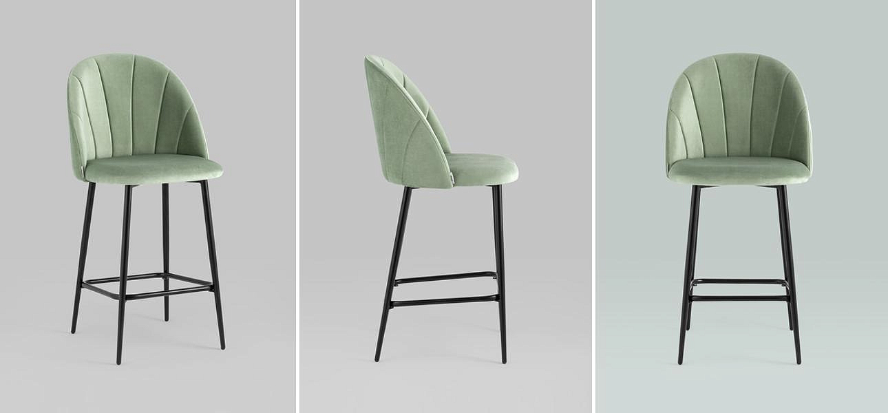 Барный Стул Balsari S Chair Фисташковый Велюр - Loft-Concept в Воронеже