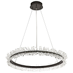 Кольцевая люстра с хрустальным декором Rowan Crystal Ring Horizontal Black Chandelier варинант исполнения - 2 | Loft Concept в Воронеже