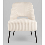 Кресло лаунж Бостон велюр рельефный молочный на черных ножках варинант исполнения - 4 | Loft Concept в Воронеже