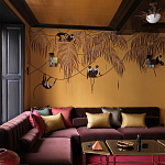 Обои с вышивкой ручной работы Étienne Original colourway on wool sateen варинант исполнения - 2 | Loft Concept в Воронеже